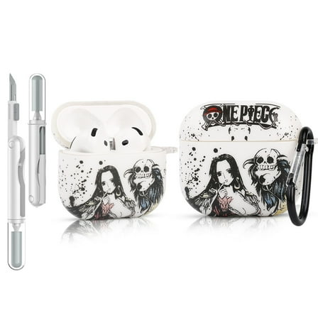 LEWOTE Compatible with Airpods 4 Generation Cute Cartoon Funny Case Cover with Cleaner Kit[Pirates Series]