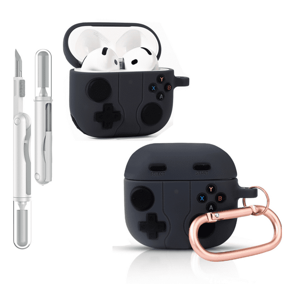 LEWOTE Silicone Case Compatible with Airpods 4 Generation Cute Cartoon Funny Case Cover with Cleaner Kit