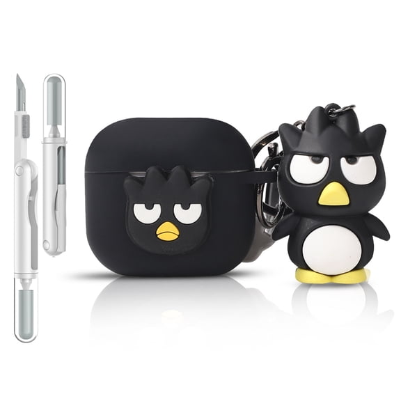 LEWOTE Silicone Case Compatible with Airpods 4 Generation Cute Cartoon Funny Case Cover with Doll and Cleaner Kit