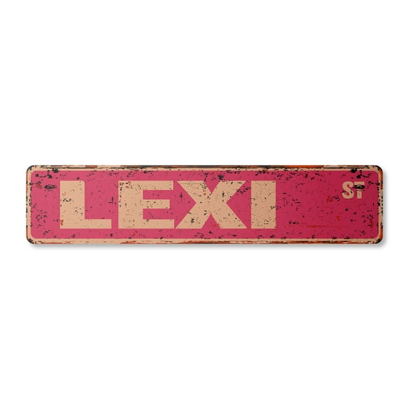LEXI Vintage Plastic Street Sign Childrens Name Room Sign | Indoor/Outdoor | 24" Wide