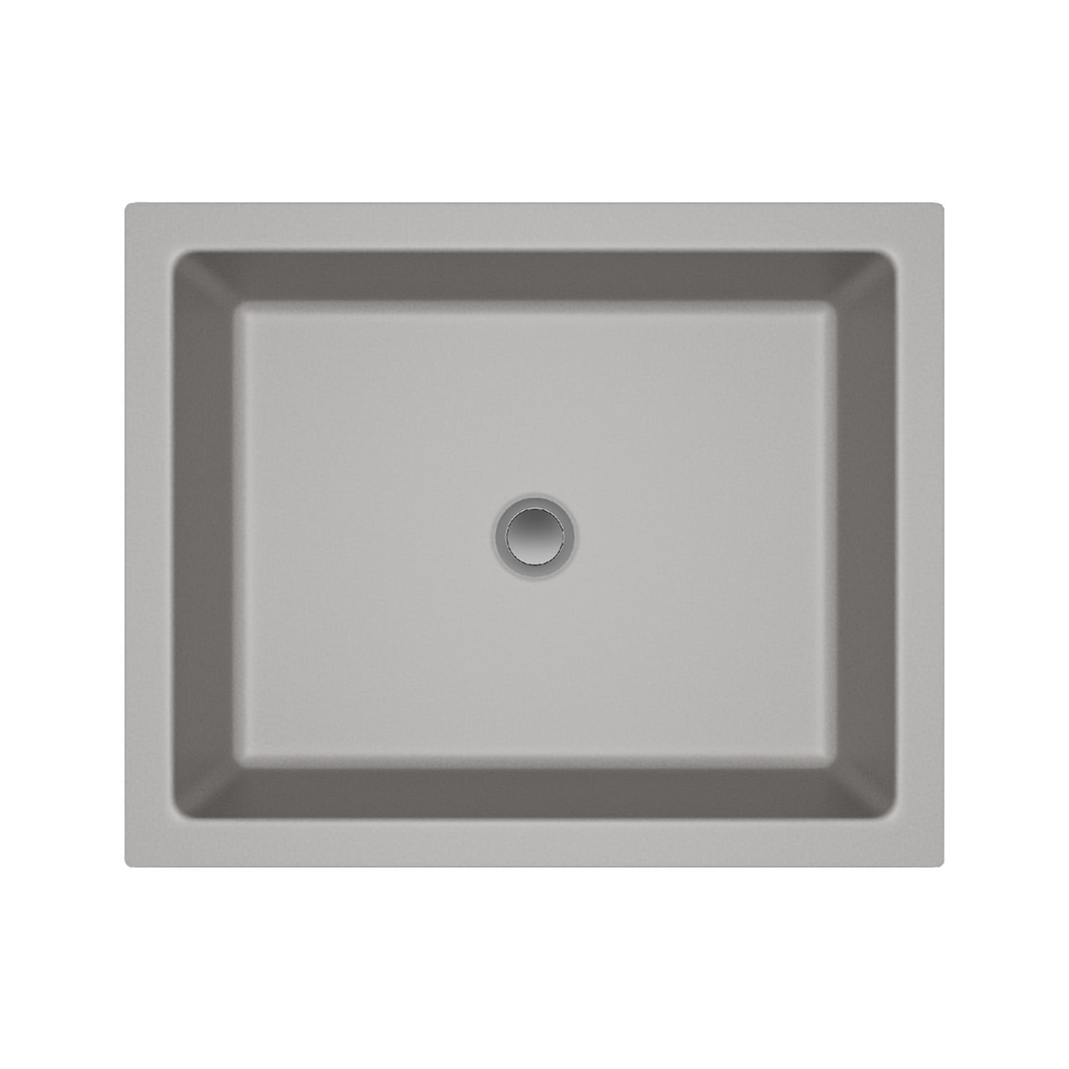 Concrete Gray Quartz Composite Undermount Vanity Sink