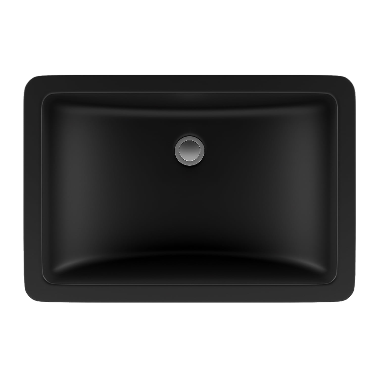 21" Rectangle Quartz Vanity Bathroom Sink, Galaxy Black Drop-In Sink, Undermount Bathroom Sink, Granite Vanity Basin by Lexicon Platinum LP-214-K