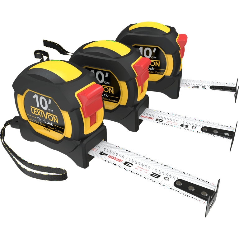 https://i5.walmartimages.com/seo/LEXIVON-3-Pack-10Ft-3m-DuaLock-Tape-Measure-3-4-Inch-Wide-Blade-With-Nylon-side-Matte-Finish-White-Yellow-Dual-Sided-Rule-Print-Ft-Inch-Fractions-Met_4ef1de78-2c4e-4b40-9563-c24a452e89a1.2ce3a423c87cf908af7993cfd99faae0.png?odnHeight=768&odnWidth=768&odnBg=FFFFFF