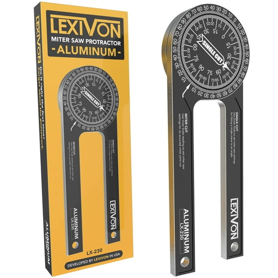 LEXIVON Aluminum Miter Saw Protractor | 7-Inch Rust Proof Angle Finder Featuring