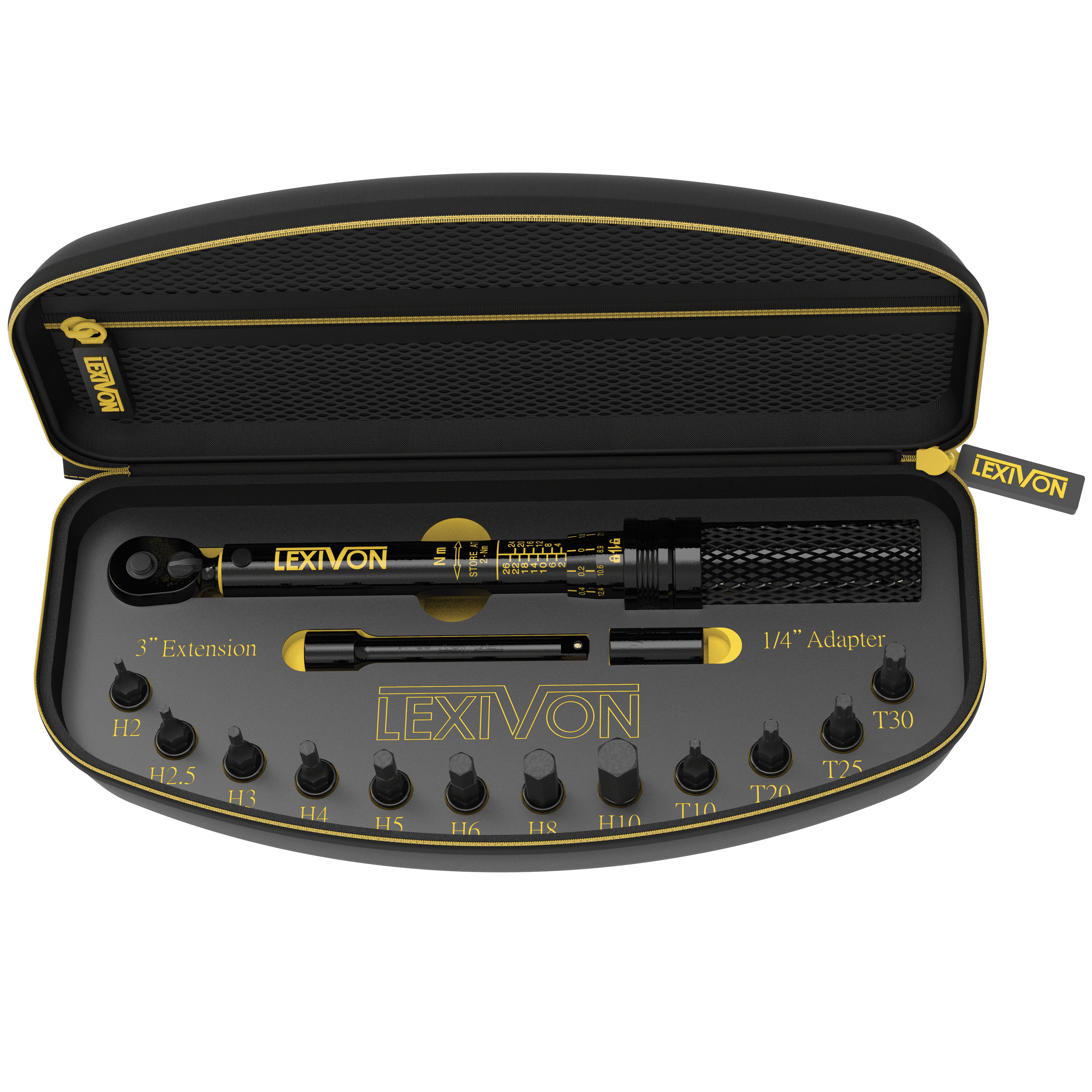 Lexivon Bike Torque Wrench with 12 x Bit Socket