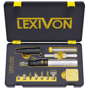 LEXIVON Cordless Soldering Iron Kit with 7 Tips, Adjustable Flame and Self-Igniting Trigger 125W