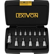 LEXIVON Tamper Proof Torx Bit Socket Set, 13-Piece Security Star T8 - T60