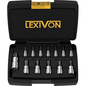 LEXIVON Tamper Proof Torx Bit Socket Set, 13-Piece Security Star T8 - T60