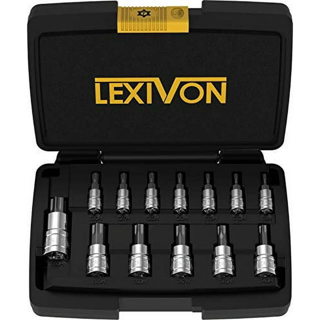 LEXIVON Tamper Proof Torx Bit Socket Set, Premium S2 Alloy Steel 13