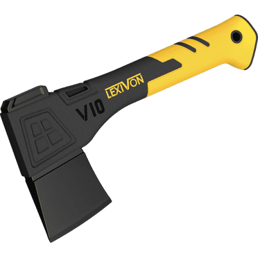 LEXIVON V10 Camping Hatchet, 10-Inch Axe | Ergonomic TPR Grip, Lightweight Fiber-glass Composite Handle | Protective Carrying Sheath Included (LX-V10)
