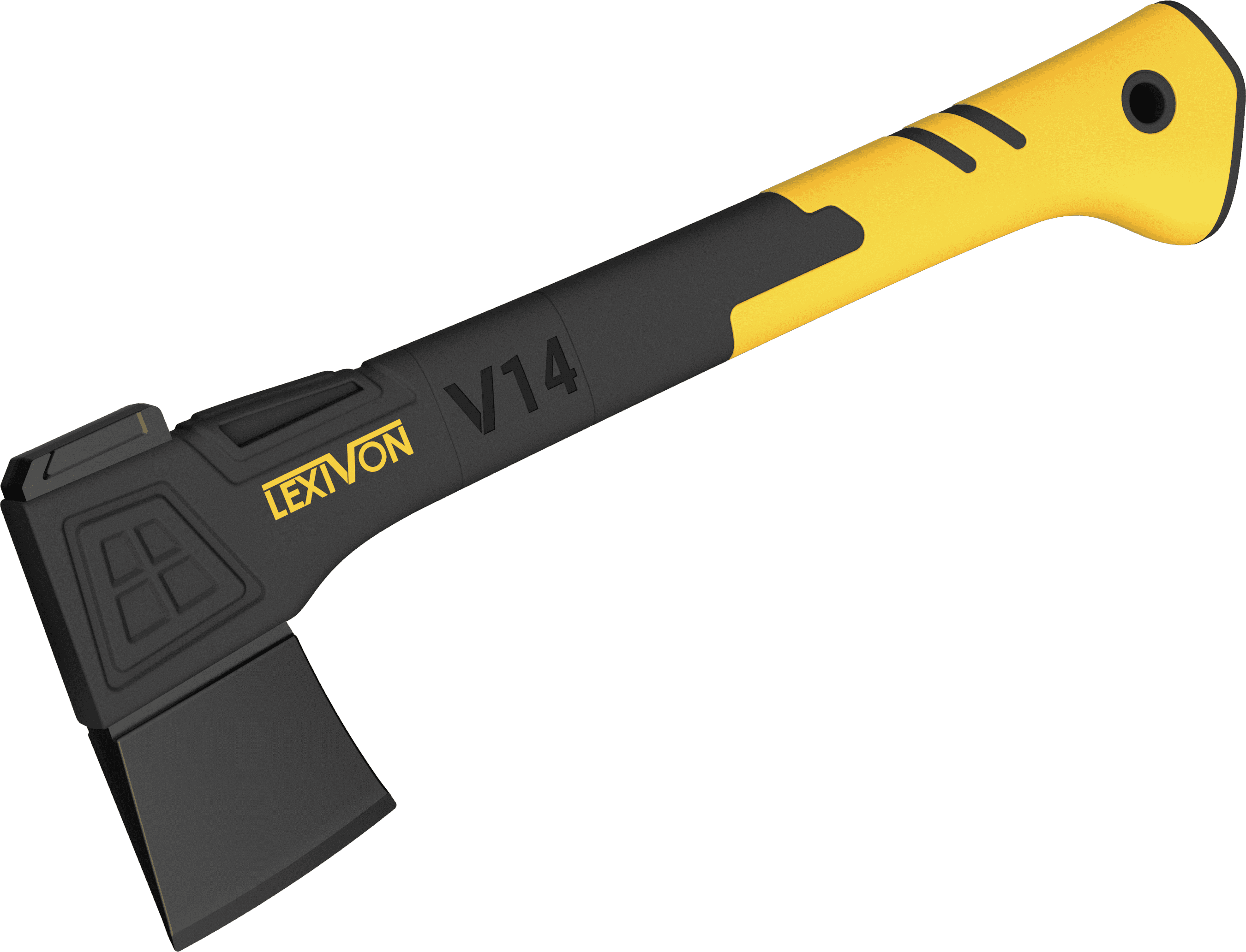 LEXIVON V14 Camping Hatchet, 14-inch Axe | Ergonomic TPR Grip, Lightweight Fiber-Glass Composite Handle | Protective Carrying Sheath Included (LX-V14)