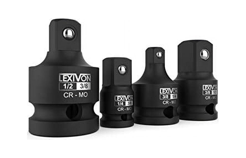 LEXIVON impact socket adapter and reducer 4 piece set 1 4 3 8 1 2 impact driver conversions chrome molybdenum alloy steel lx 112 Walmart