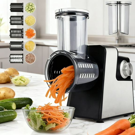 LEXKUYI Electric Cheese Grater 300W Professional Vegetable Slicer Shredder for Kitchen