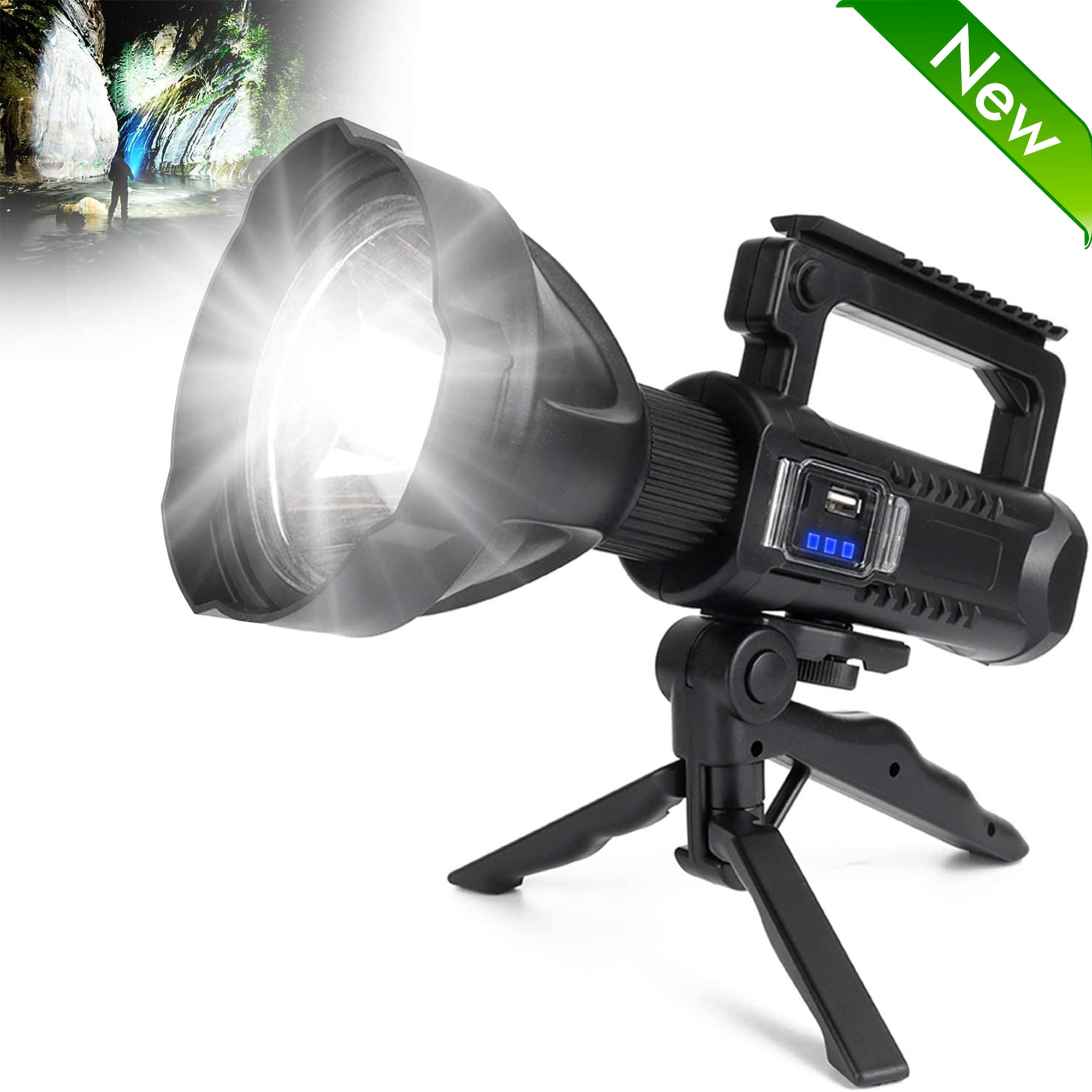 LEXLIFE Rechargeable LED Spotlight Flashlights 200000 High Lumens