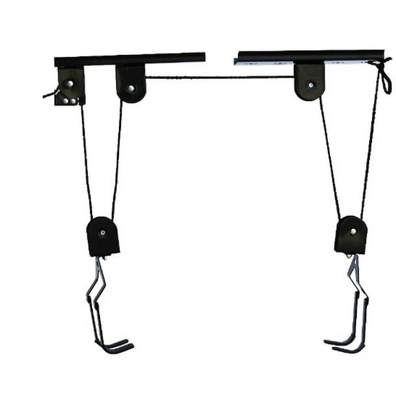 LEXSOMEO 1 Set Bike Hoist Overhead Pulley System With 20kg Capacity For Bicycles Or Ladders Garage Ceiling Storage Bike Pulley System For Garage