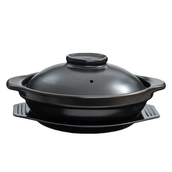 LEXSOMEO 1 Set Ceramic Stockpot For Cooking Multi-use Ceramic Cookware For Braising And Stewing Large Capacity Stewing Pot Noodles Ramen Pot With Lid And Tray
