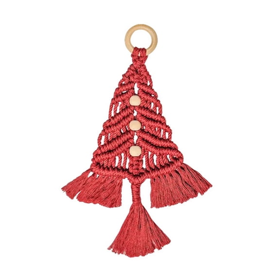 COOPHYA Hanging Macrame Tapestry Boho Style Christmas Decoration Cotton Rope Wooden Craft for Home 1 Set