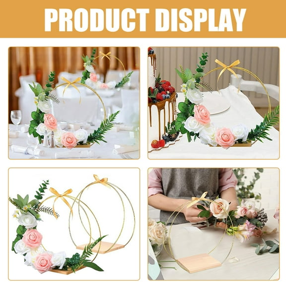 LEXSOMEO 1 Set of Floral Hoop Wedding Centerpiece Wreath Macrame Hoop Ring for DIY Wedding Table Decor