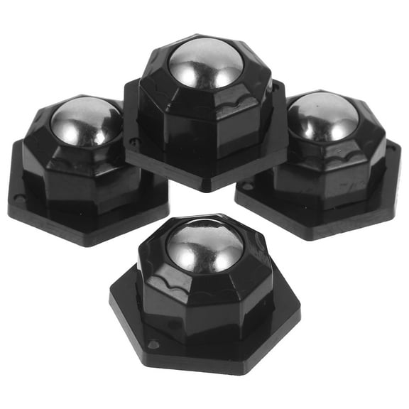 RENACLIPY Self Adhesive Furniture Casters Black ABS Steel Heavy Duty Wheels for Home and Office Use