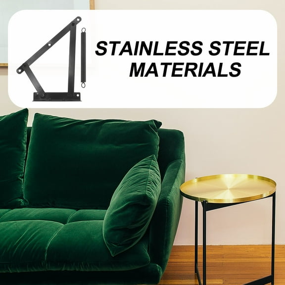 LEXSOMEO 1 Set of Triangular Foldable Lifting Bracket Stainless Steel Spring Hinge for Folding Sofa Bed Cabinet