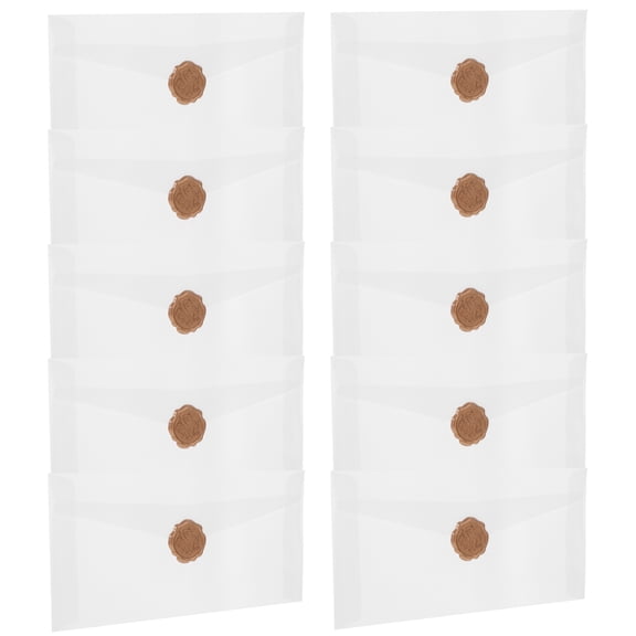 COOPHYA 10Sets Translucent White Blank Envelopes for Invitations Cards Mailing and Party Use