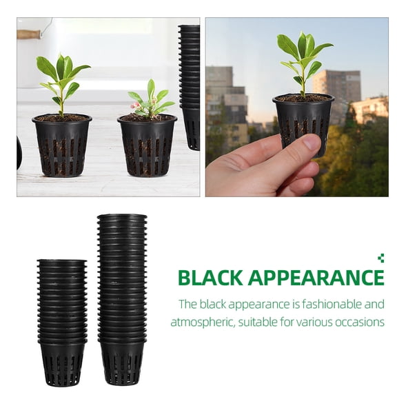 LEXSOMEO 100Pcs Hydroponic Net Pots Baskets for Hydroponics Plastic Net Cups Hydroponic Planting Mesh Pots
