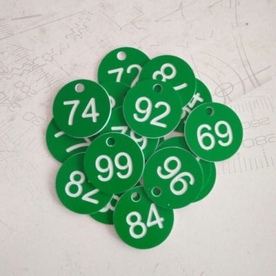 LEXSOMEO 100pcs Numbered Plastic Key Tags With Holes For Locker Storage ...