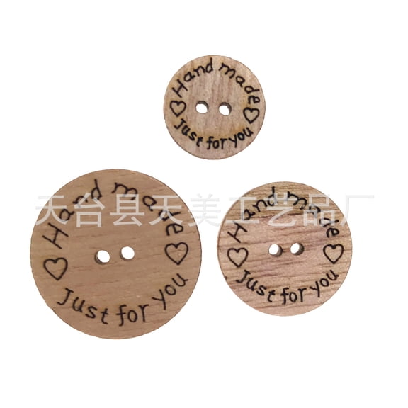 LEXSOMEO 100pcs Wooden Handmade Buttons for Sewing Double-Holes Round Craft Buttons Handmade Wooden Craft Buttons for DIY Projects Decorative Buttons for Crafts