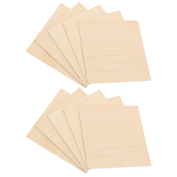 RENACLIPY Rectangle Wooden Slices Beige Unfinished Wood Planks for DIY Handcrafts 10Pcs