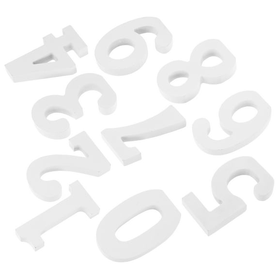 LEXSOMEO 10Pcs Wooden Number Sign Unfinished Blank Number Craft Wood Number Cutout Decorating Number