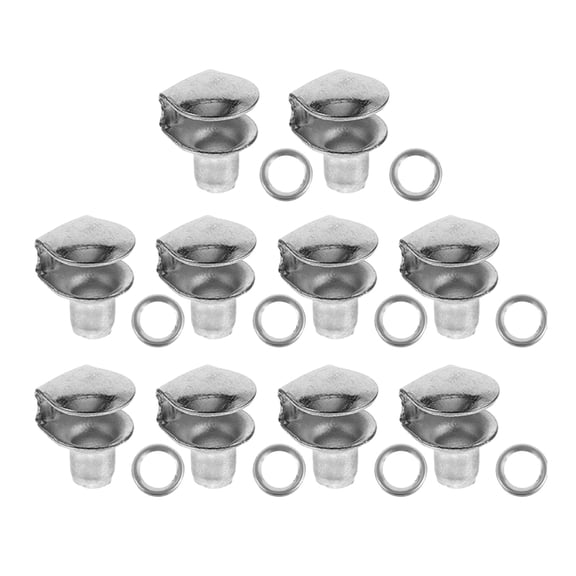 RENACLIPY 10Pcs Boot Eyelet Repair Kit Plated Silver Metal Shoe Lace Buckles for Climbing Hiking Use