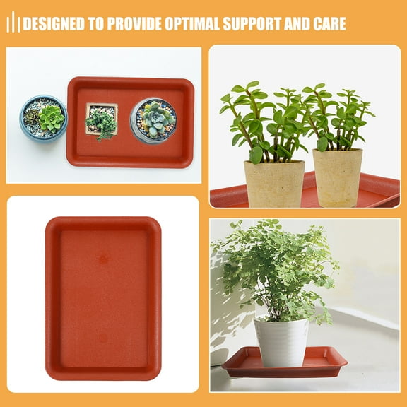 LEXSOMEO 10pcs Plastic Plant Saucer Drip Trays Plastic Rectangular Planter Tray Rectangular Flower Pot Saucer Planter Saucer Pans for Indoor and Outdoor