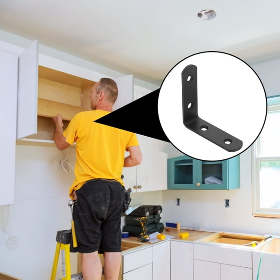 LEXSOMEO 12pcs Corner Brackets L-shaped Right Angle Brackets Corner Braces Cabinet Shelf Brackets