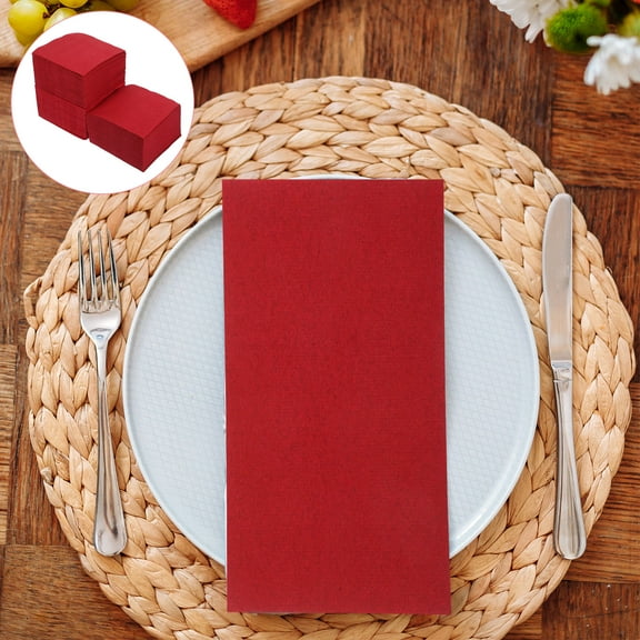 RENACLIPY 150pcs Red Paper Napkins Disposable Dining Napkins for Parties, Kitchen, Restaurant Use