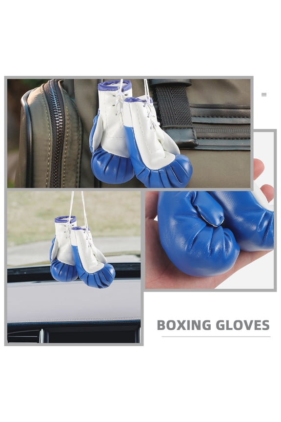 2Pairs Boxing Gloves Pendant Keychain with Lightweight PVC and Smooth Lines for Daily Use