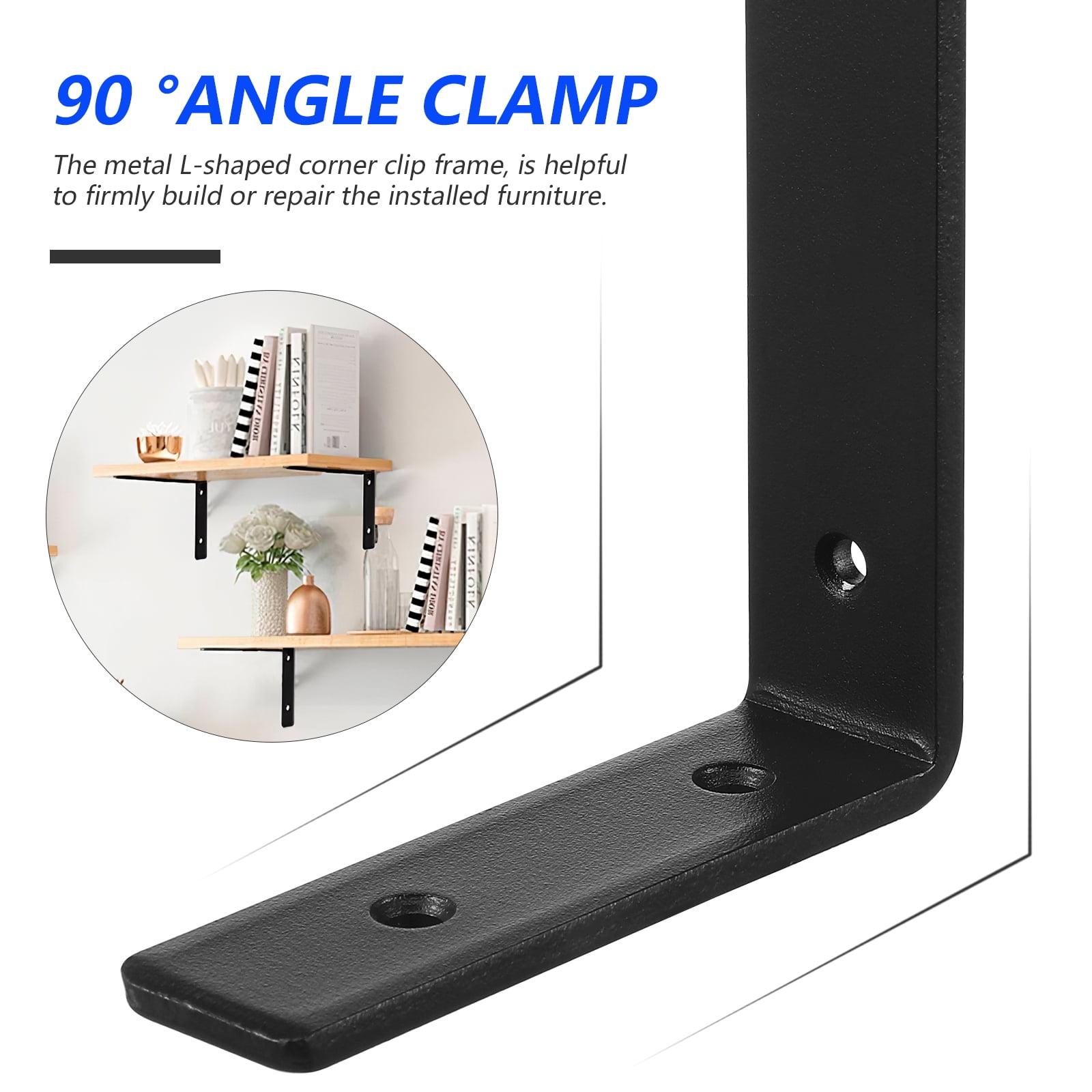 LEXSOMEO 2 Pcs Shelf Brackets L Brackets Heavy Duty Angle Brackets Metal Corner Brackets Flat Corner Brace Shelf Support
