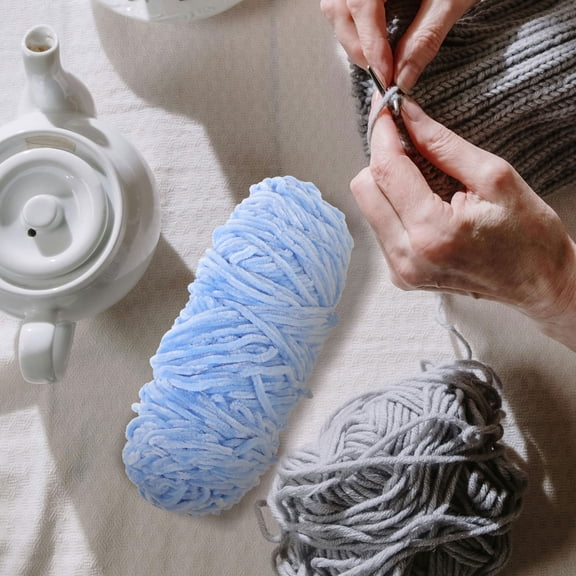 LEXSOMEO 2 Rolls Soft Chunky Yarn For Knitting Crocheting Cuttable Polyester Yarn Kit For Beginners Diy Knitting Yarn For Sweaters And Scarves