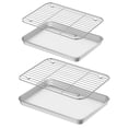 thumbnail image 1 of LEXSOMEO 2 Sets Baking Sheet with Cooling Rack Stainless Steel Cookie Pan for Bread Meat Cooking, 1 of 5