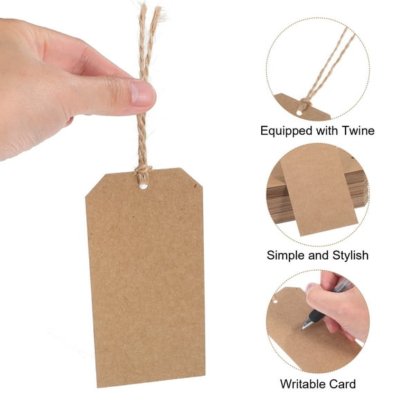 LEXSOMEO 200 Pcs Tags With String Clothing Tags Wire Labels Shipping Tags Inventory Tags Blank Shipping Tags