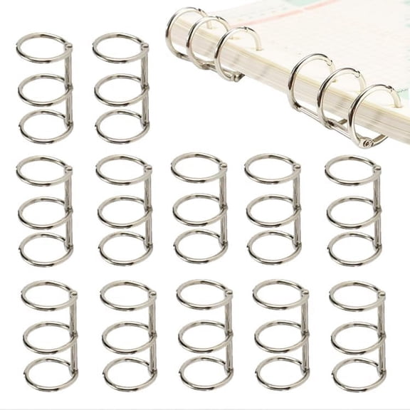 RENACLIPY 20Pcs Silver Metal Binding Ring for Document Organization