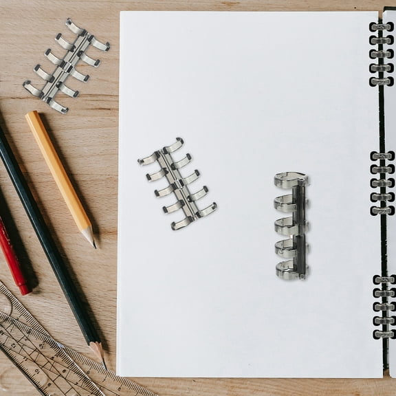 RENACLIPY 20pcs Plastic Binder for Scrapbooking 5-Hole Transparent Black Craft Supplies