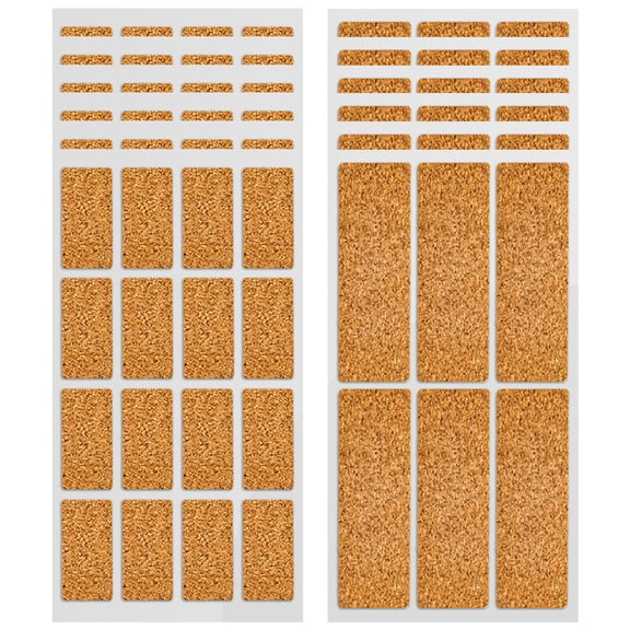 RENACLIPY Reusable Cork Labels for Storage Bins, Chocolate Color, 24 Sheets, Water Resistant Stickers for Organization