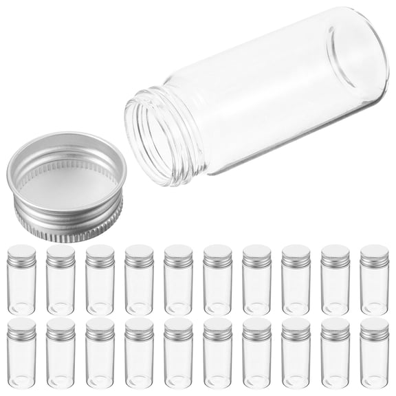 RENACLIPY Clear Glass Vials with Lids Superior Sealing for Home Use 24Pcs