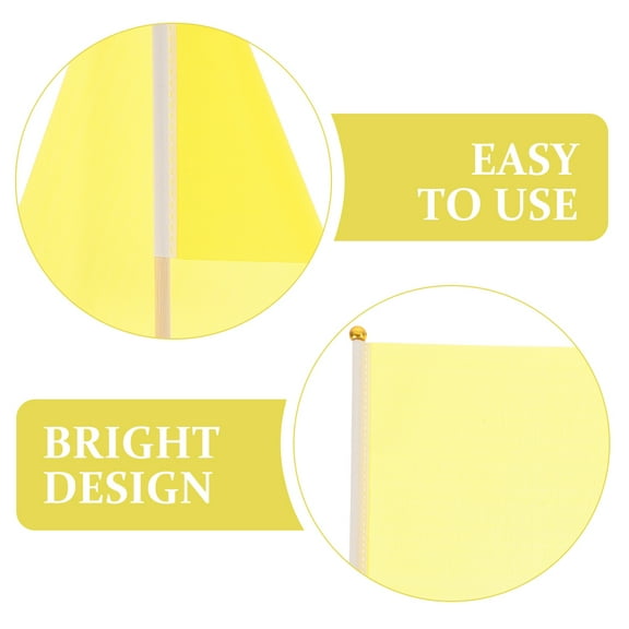 COOPHYA Small Solid Color Flags Yellow Wood 25pcs