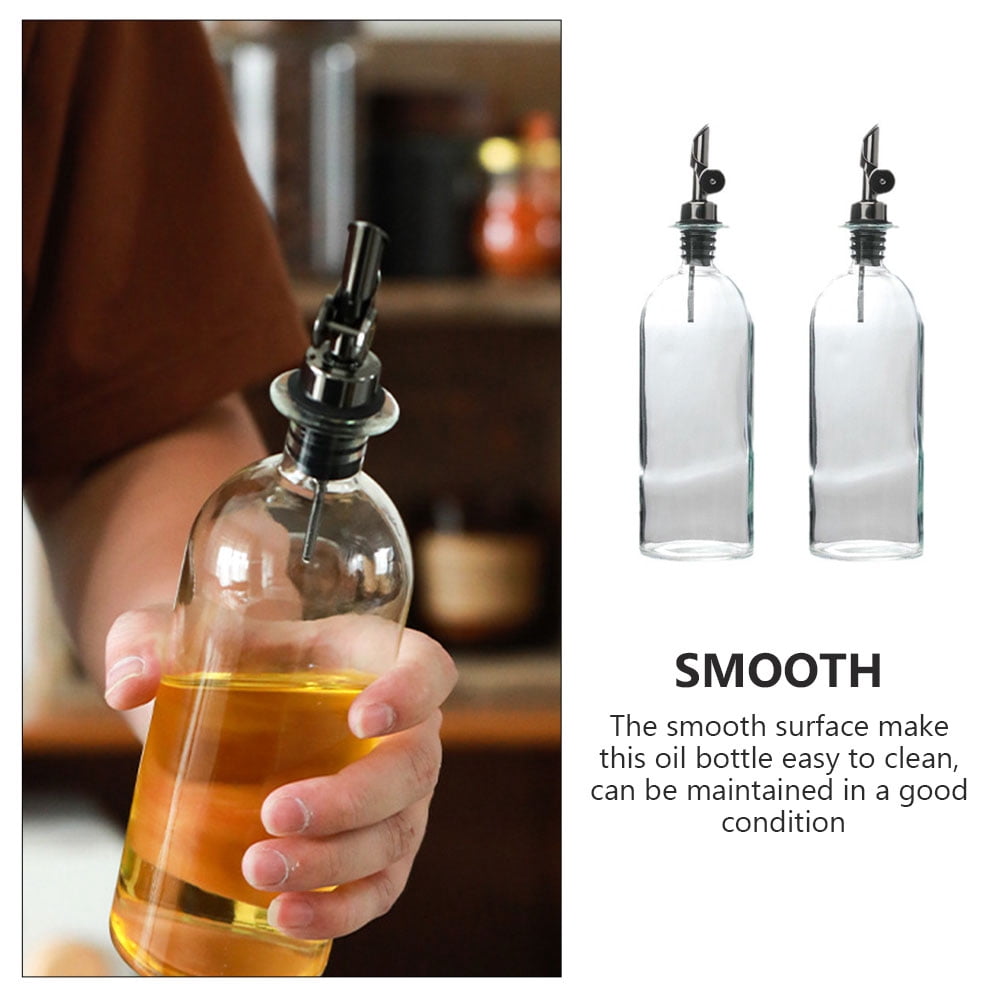 LEXSOMEO 2Pcs Oil Dispenser Bottle Glass Cooking Oil Container Kitchen Vinegar Jar