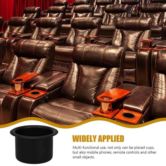 LEXSOMEO 2Pcs Stainless Steel Cup Holder Poker Table Cup Holders Slide in Cup Holders for Poker Table Work Desk and Boats RV Cars Trucks Black