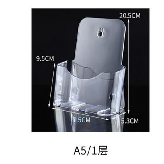 LEXSOMEO 2pcs Brochure Stand Pamphlet Holder Magazine Display Stand Desk Document Holder Transparent Sign Holder Workspace Organizer A5