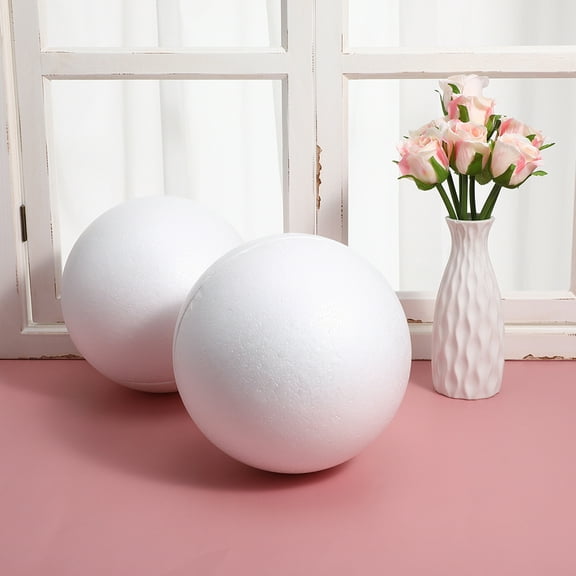 RENACLIPY Smooth Balls White Foam Crafting 2Pcs