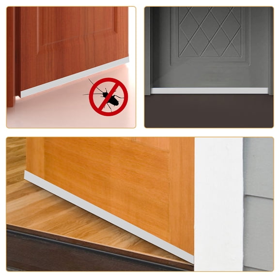 LEXSOMEO 2pcs Door Bottom Seal Strips Self Adhesive Door Sealing Tape Gaps Sealing Tapes (96cm)