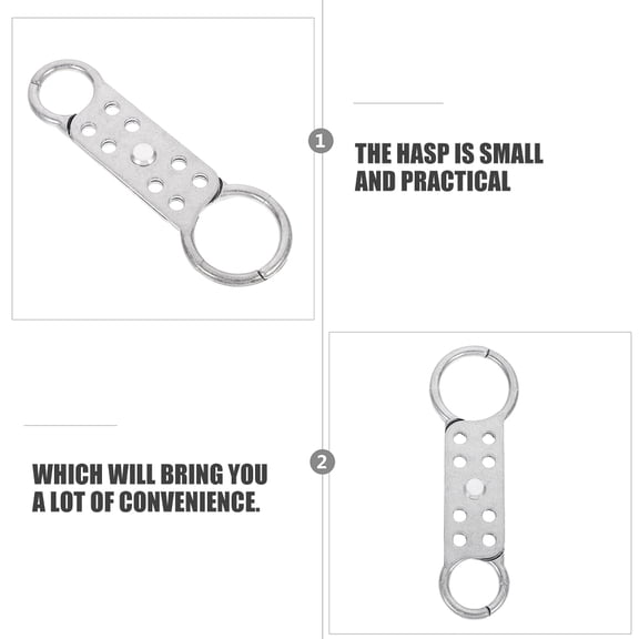 COOPHYA Silver Aluminum Hasp 8 Holes Double-End for Home Safety 2Pcs